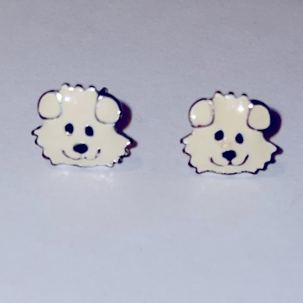 Puppy Dog Cute Stud Earrings, Vintage
